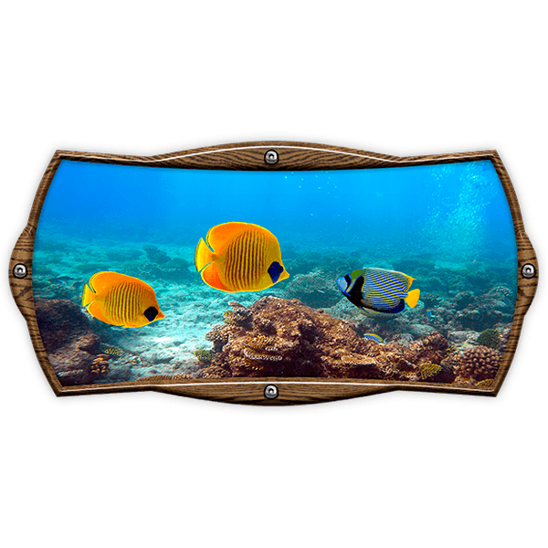 Car & Motorbike Stickers: Rectangular frame marine fish