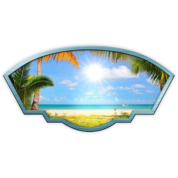 Car & Motorbike Stickers: Artistic frame beach and sun