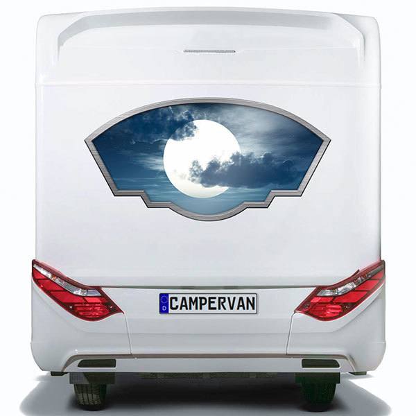 Car & Motorbike Stickers: Artistic frame Full Moon