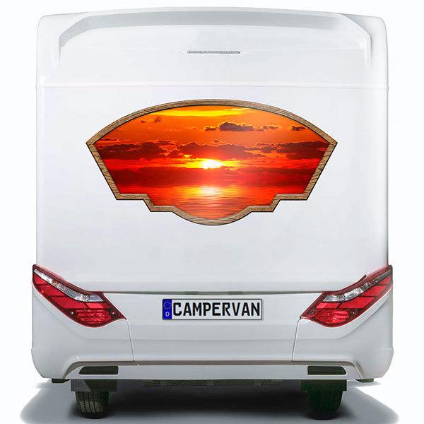 Camper van decals: Artistic frame sunset at sea