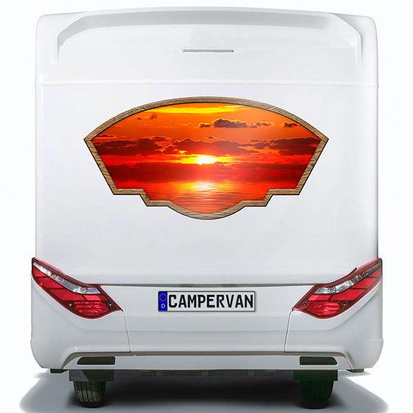Car & Motorbike Stickers: Artistic frame sunset at sea