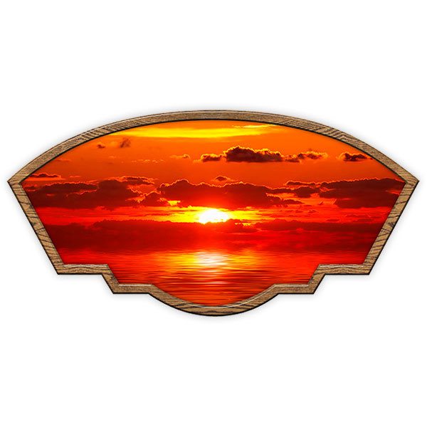 Camper van decals: Artistic frame sunset at sea