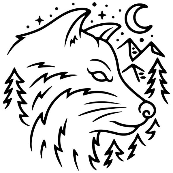 Camper van decals: Wolf in the night