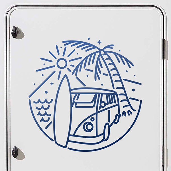 Camping Car Stickers Surf Drawing Muraldecal Com