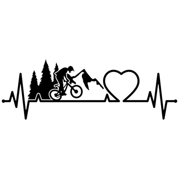 Car & Motorbike Stickers: Love cardiogram bmx
