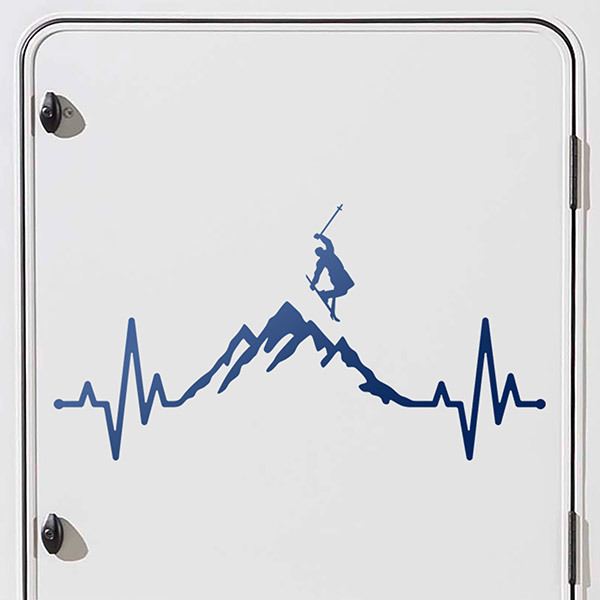 Camper van decals: Cardiogram love ski