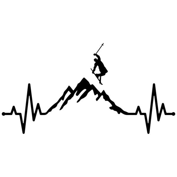 Camper van decals: Cardiogram love ski