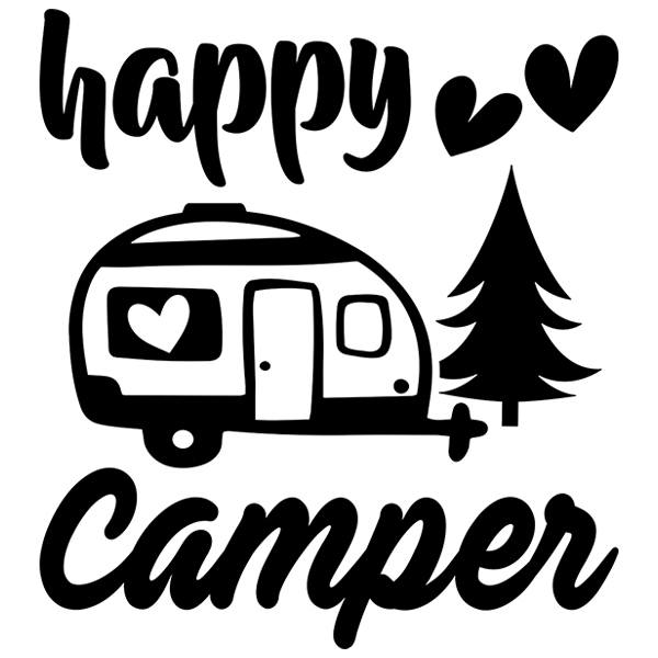 Car & Motorbike Stickers: Happy love camper