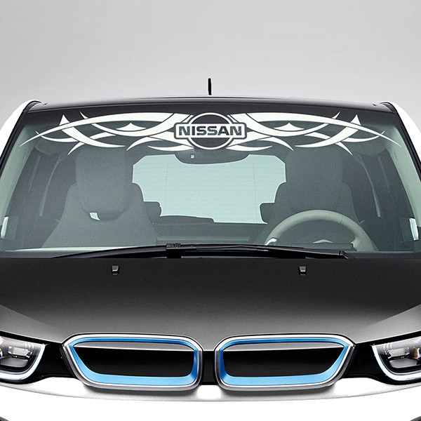 Car & Motorbike Stickers: Tribal Windshield Sunstrip with Nissan Logo