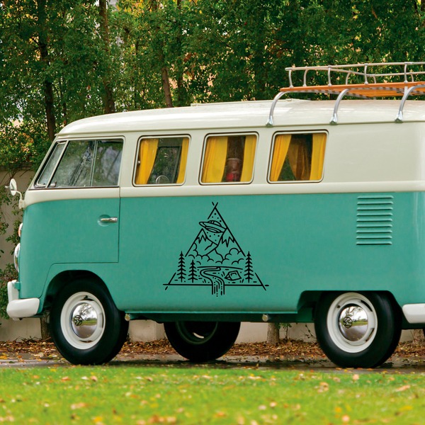 Compass rose decal for a van
